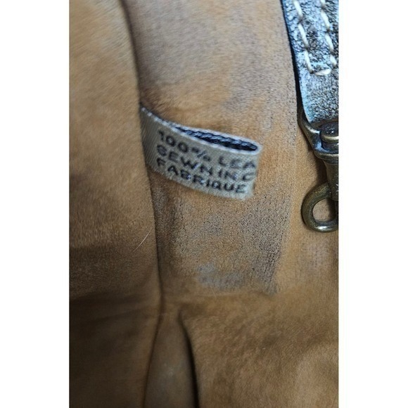 Patricia Nash Tooled Leather Satchel Convertible Hand / Shoulder Bag Teal Floral - Picture 14 of 16